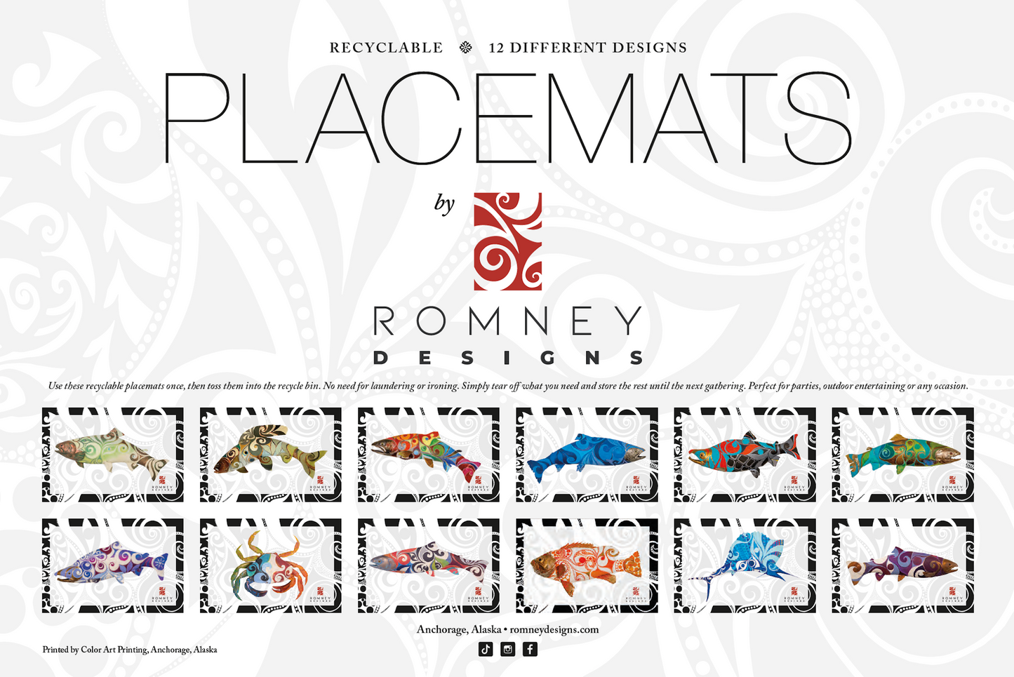NEW! Fish Paper Placemats